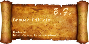 Brauer Fóris névjegykártya